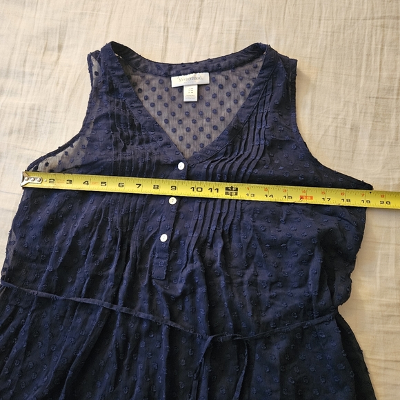 🤰Motherhood Maternity Medium Tank + Sheer Swiss Dot Overlay - Picture 7 of 8